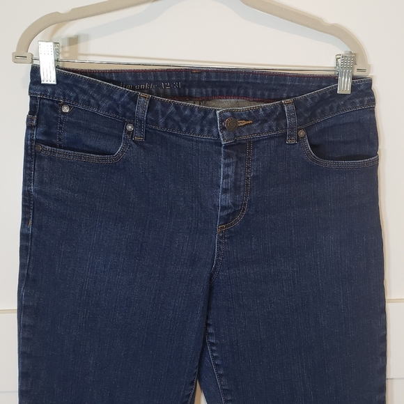 Talbots Signature Slim Ankle Jeans Stretch Dkwash Size 12 98% Cotton 2% Spandex - Picture 7 of 16